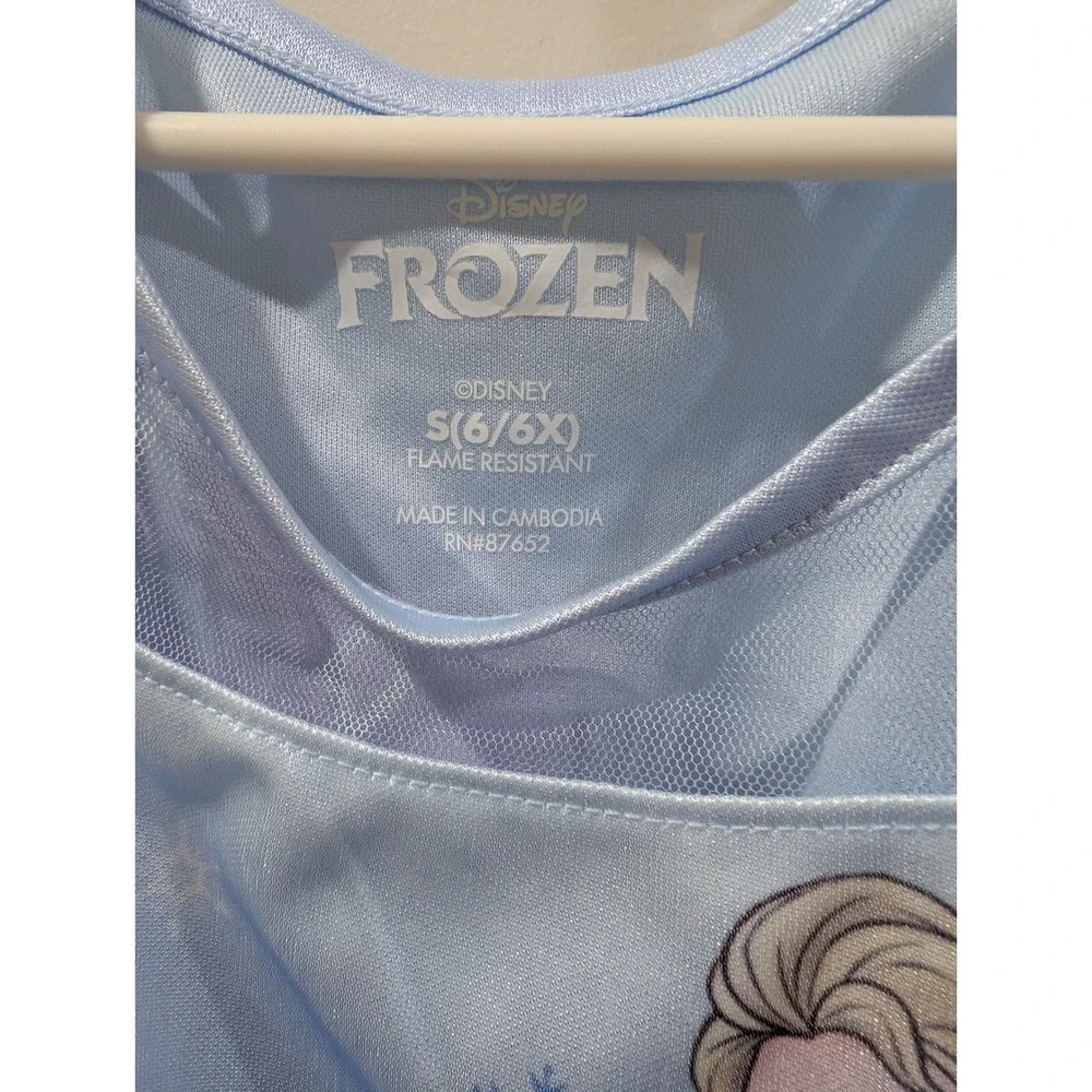 Disney Frozen Elsa Girls Nightgown Blue Purple Tulle Sleep Dress S 6/6X NEW